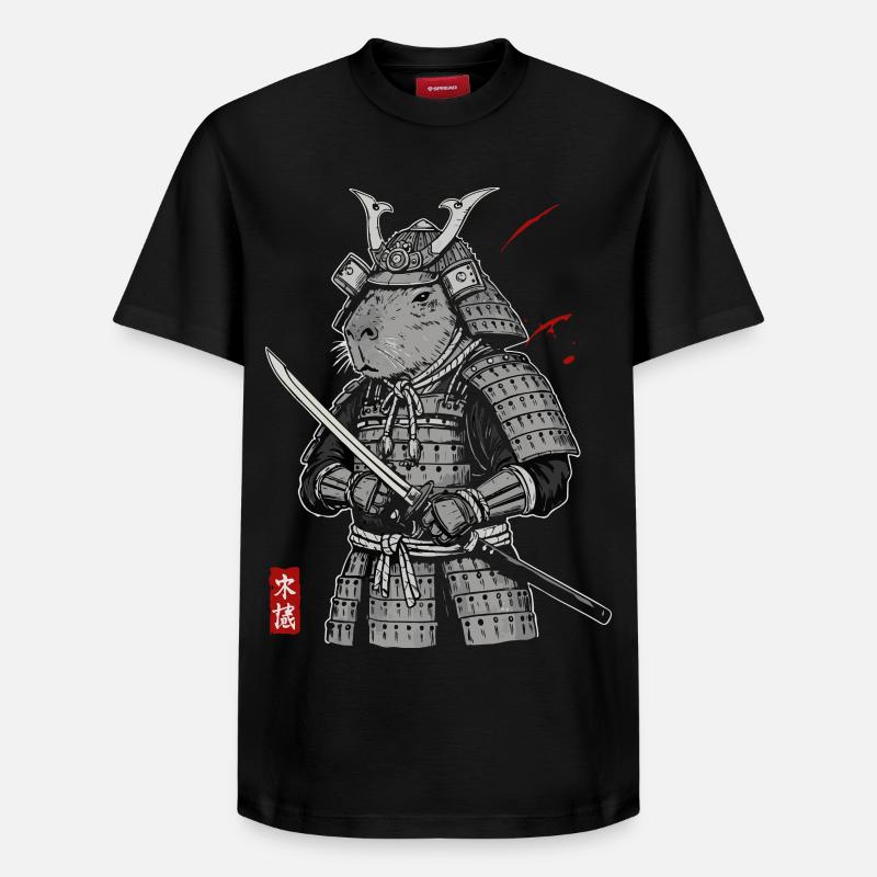 Otaku Cat Samouraï - T-shirt unisexe décontracté en coton Supima – de SPREAD - noir
