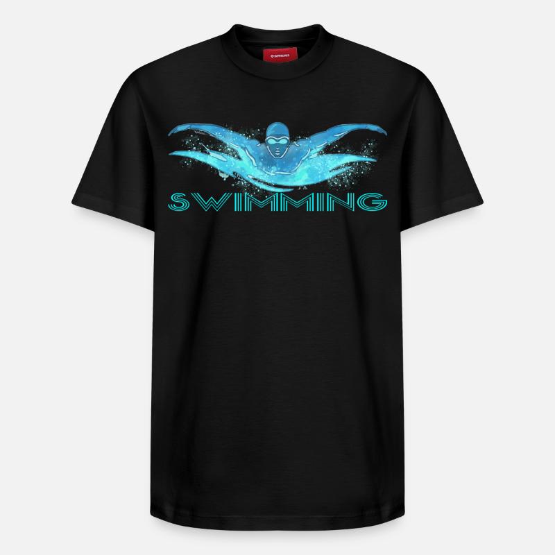 Dynamic float with water waves - Relaxed Unisex Supima Cotton T-Shirt – by SPREAD - black