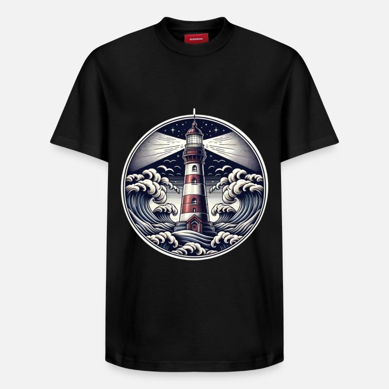 phare - T-shirt unisexe décontracté en coton Supima – de SPREAD - noir