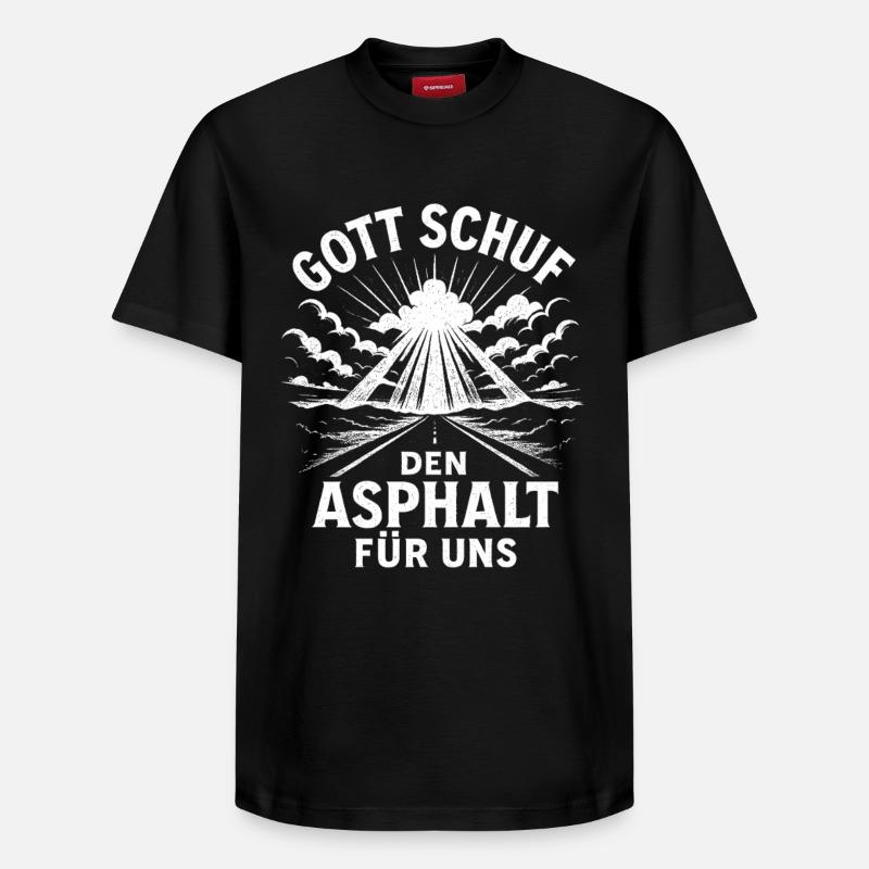 Dieu a créé l’asphalte - T-shirt unisexe décontracté en coton Supima – de SPREAD - noir