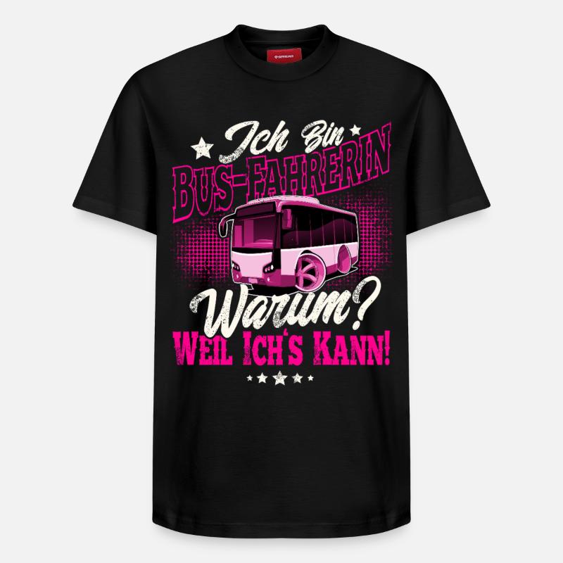 chauffeur de bus - T-shirt unisexe décontracté en coton Supima – de SPREAD - noir