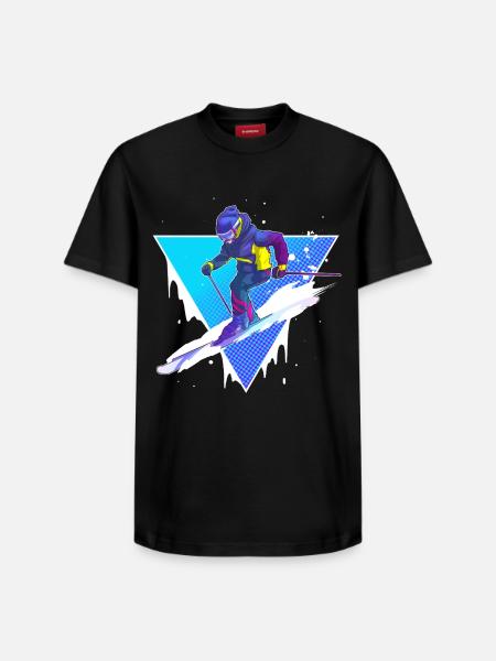 Ski - Relaxed Unisex Supima Cotton T-Shirt – by SPREAD - black