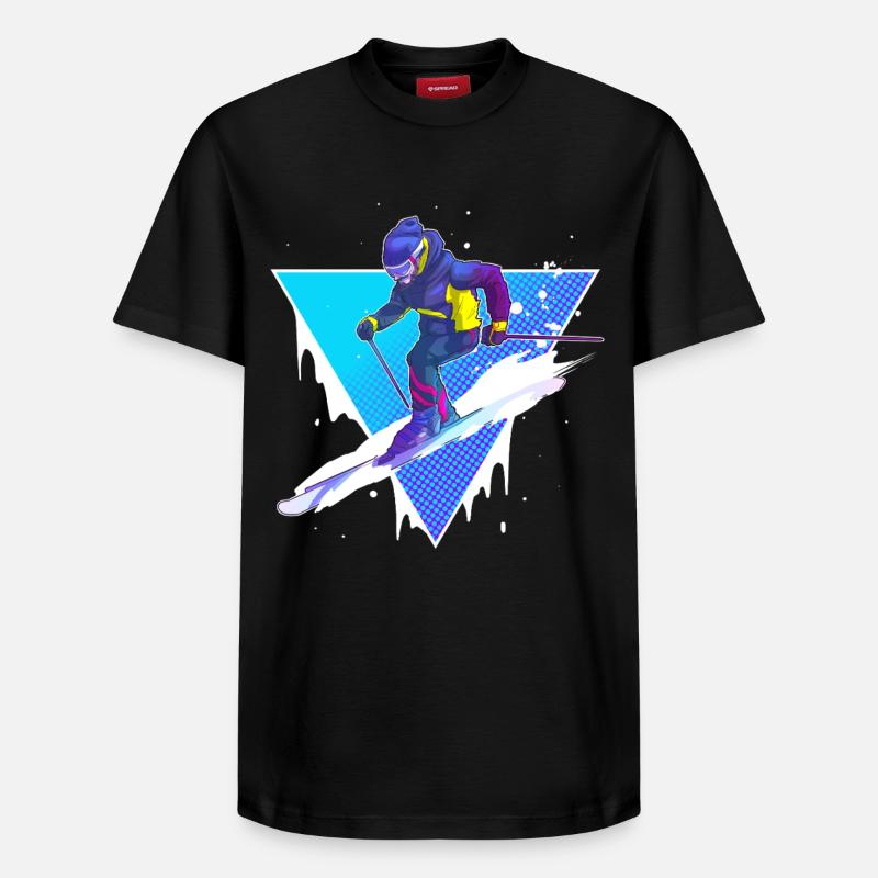 Ski - Relaxed Unisex Supima Cotton T-Shirt – von SPREAD - Schwarz
