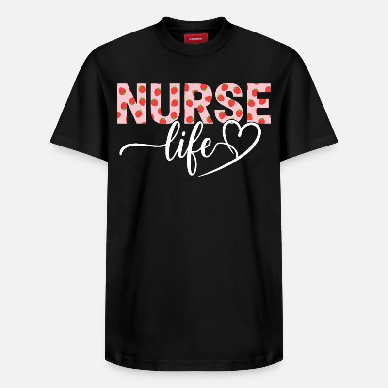 Infirmière, Vie d’infirmière - T-shirt unisexe décontracté en coton Supima – de SPREAD - noir