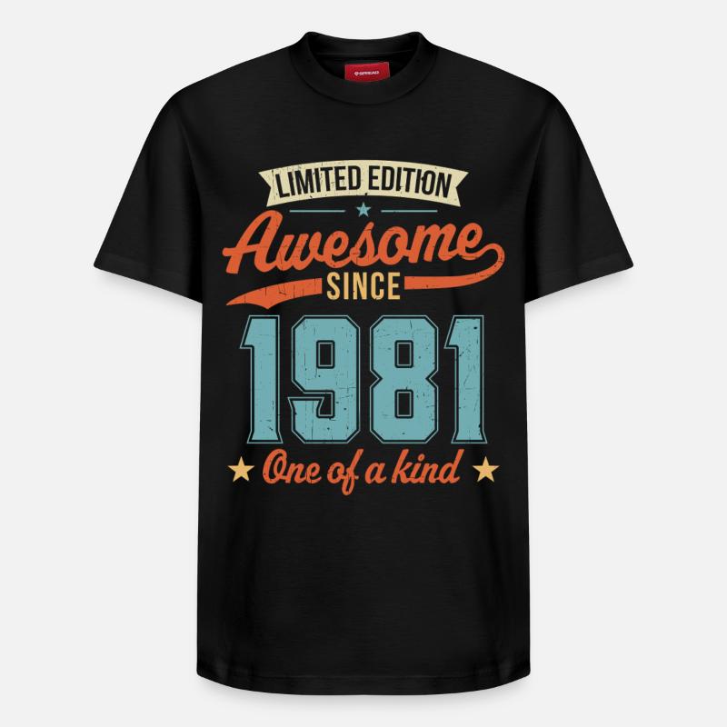Genial seit 1981 - Relaxed Unisex Supima Cotton T-Shirt – von SPREAD - Schwarz