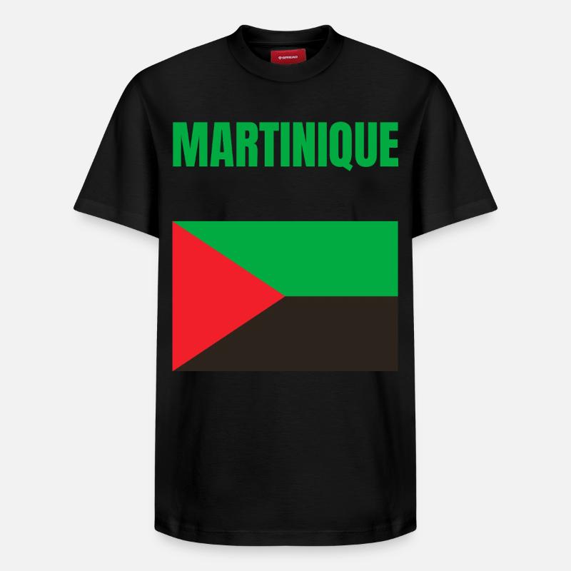 T-shirt drapeau Martinique Antilles - T-shirt unisexe décontracté en coton Supima – de SPREAD - noir