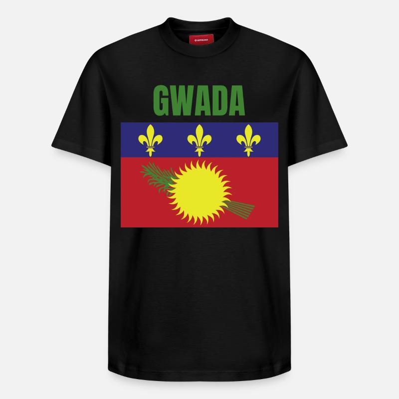 T-shirt GWADA drapeau Guadeloupe - T-shirt unisexe décontracté en coton Supima – de SPREAD - noir