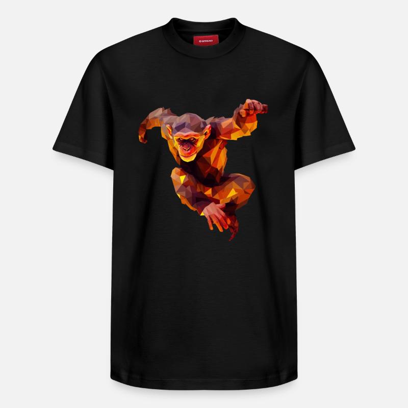 Polygon Orangutan Sprinter - Relaxed Unisex Supima Cotton T-Shirt – von SPREAD - Schwarz