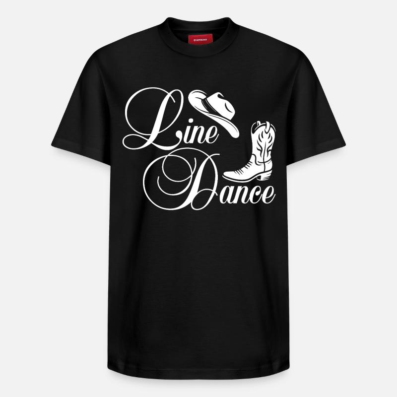 Line Dance Western Script - Relaxed Unisex Supima Cotton T-Shirt – von SPREAD - Schwarz