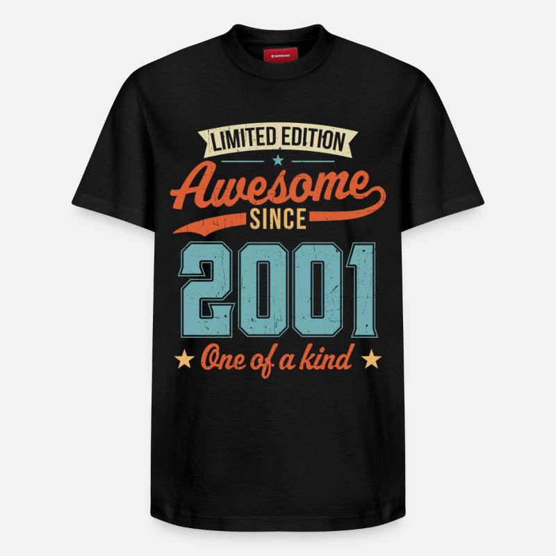 Genial seit 2001 - Relaxed Unisex Supima Cotton T-Shirt – von SPREAD - Schwarz