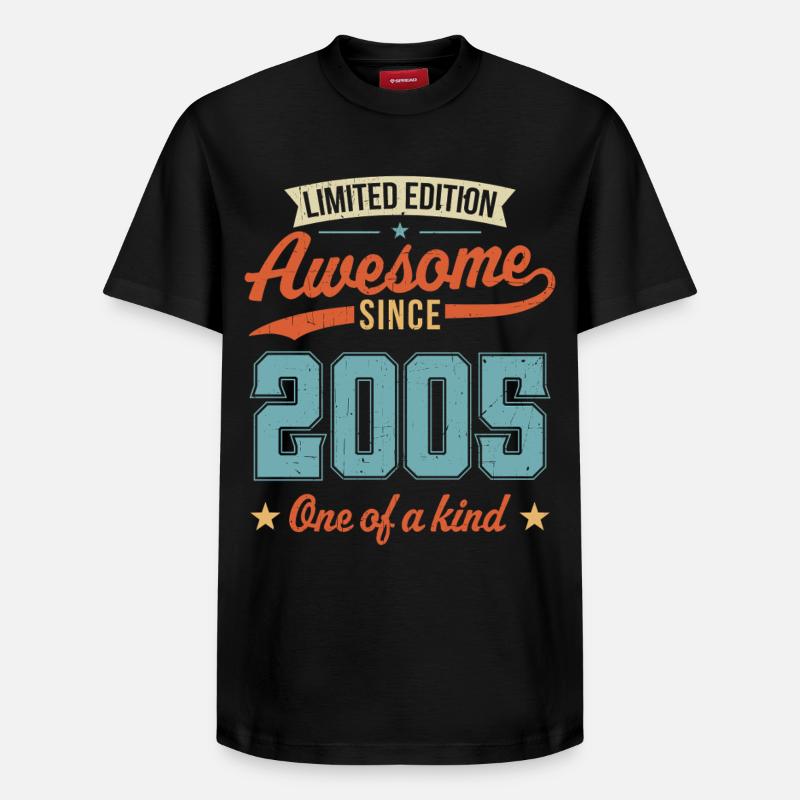 Awesome seit 2005 - Relaxed Unisex Supima Cotton T-Shirt – von SPREAD - Schwarz