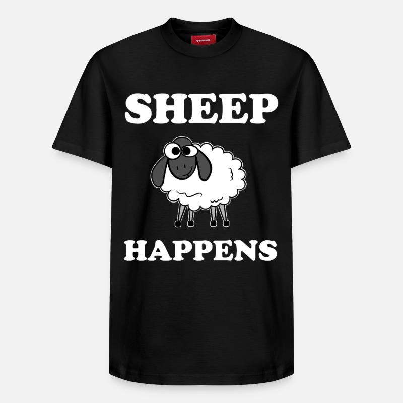 Sheep Happens - Relaxed Unisex Supima Cotton T-Shirt – von SPREAD - Schwarz