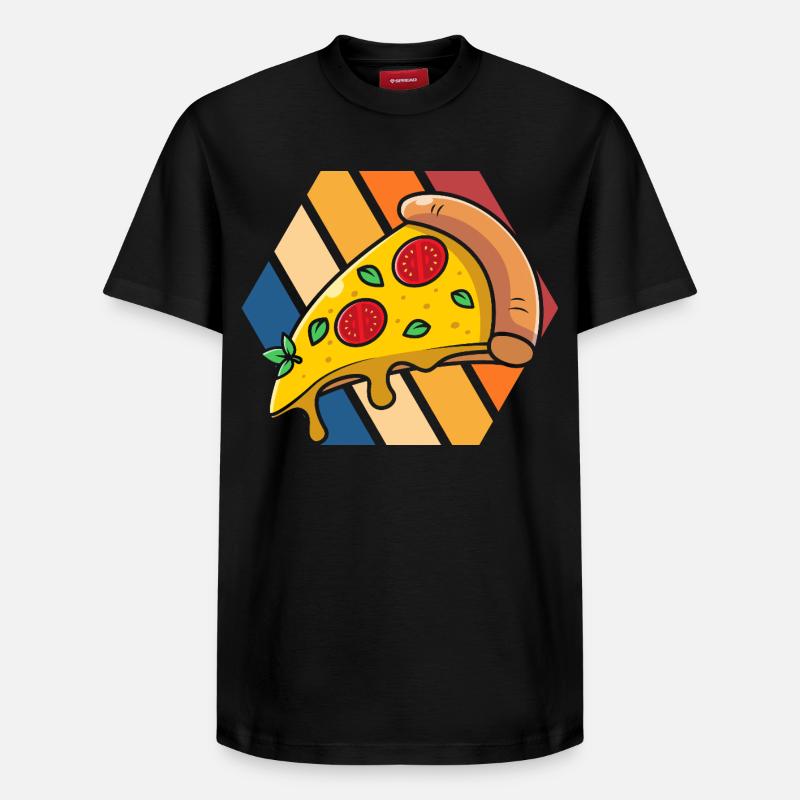 Pizza Pop Art Tranche - T-shirt unisexe décontracté en coton Supima – de SPREAD - noir