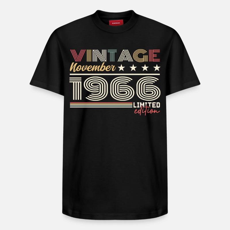 Novembre 1966 - T-shirt unisexe décontracté en coton Supima – de SPREAD - noir