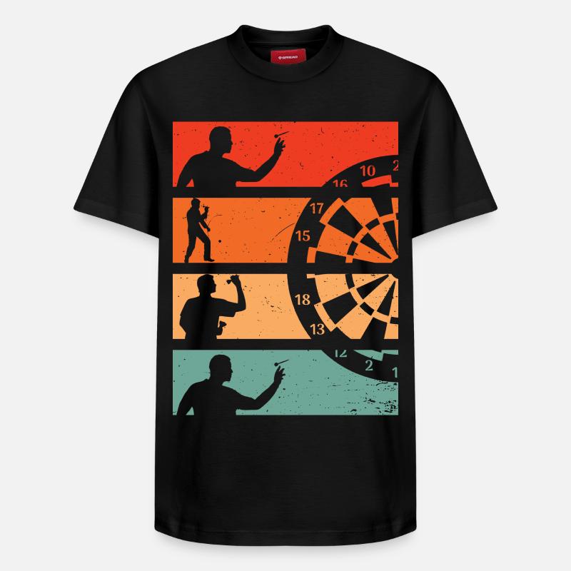 Fléchettes Sport Rétro Dartpfeil - T-shirt unisexe décontracté en coton Supima – de SPREAD - noir