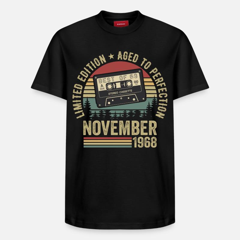Novembre 1968 - T-shirt unisexe décontracté en coton Supima – de SPREAD - noir