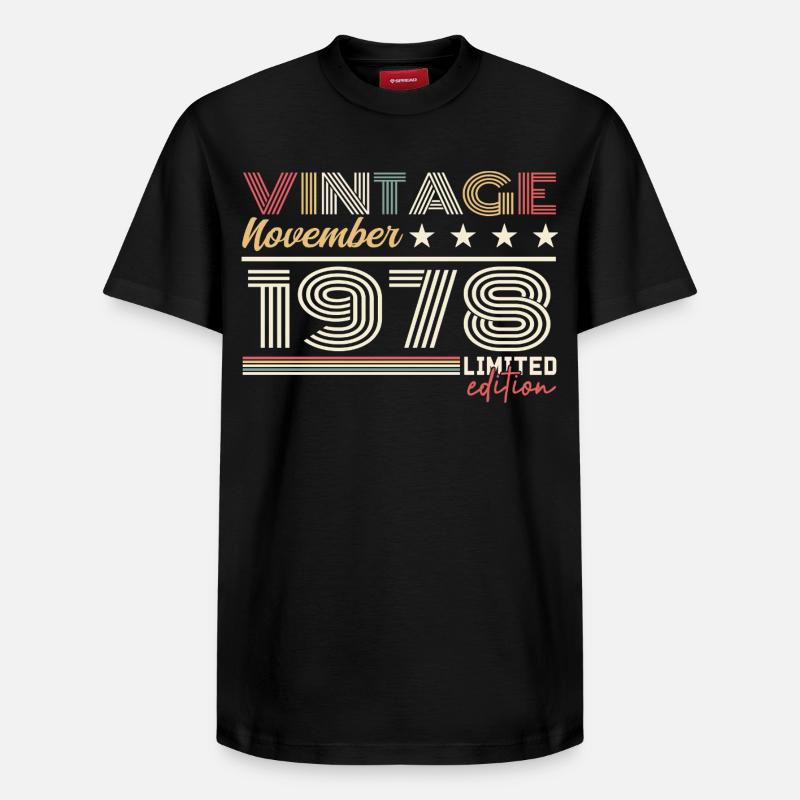 Novembre 1978 - T-shirt unisexe décontracté en coton Supima – de SPREAD - noir