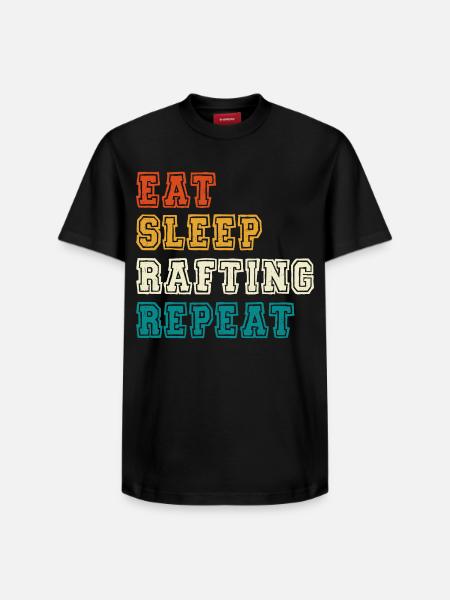 Eat Sleep Rafting Repeat - Relaxed Unisex Supima Cotton T-Shirt – by SPREAD - black