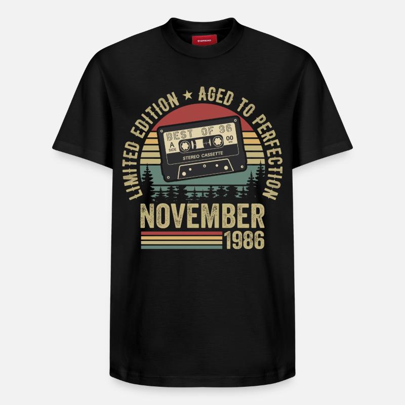 Novembre 1986 - T-shirt unisexe décontracté en coton Supima – de SPREAD - noir