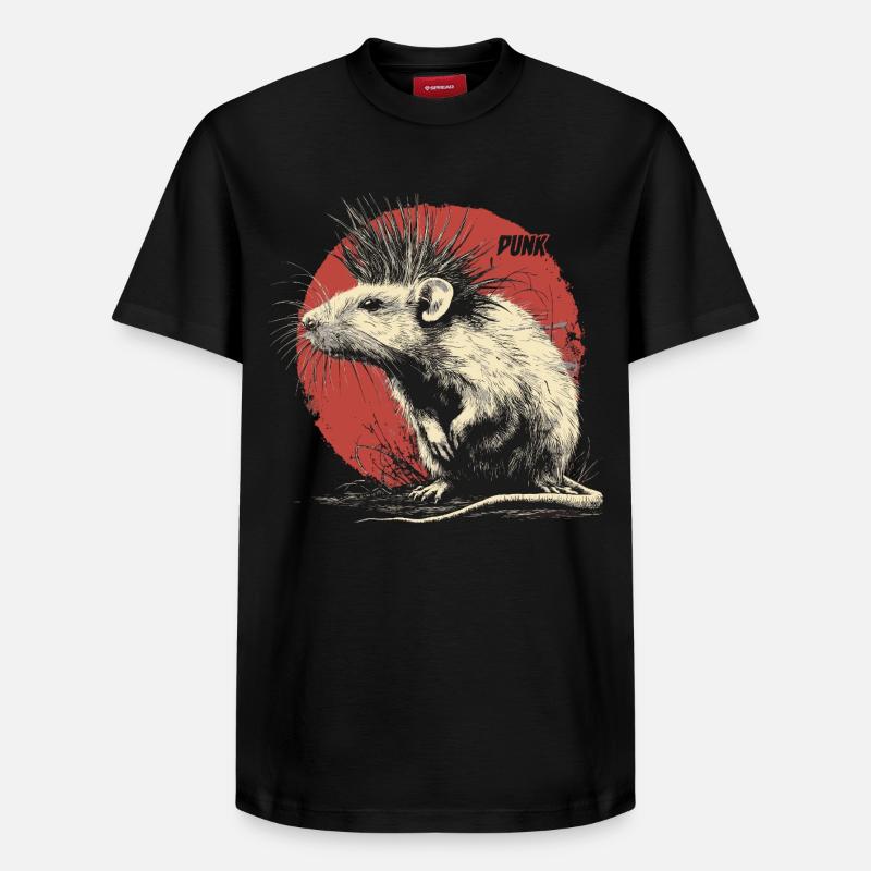Punkrock Ratte - Relaxed Unisex Supima Cotton T-Shirt – von SPREAD - Schwarz