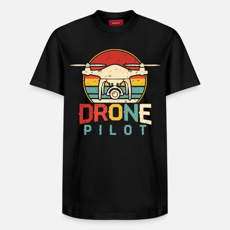 Drone - T-shirt unisexe décontracté en coton Supima – de SPREAD - noir