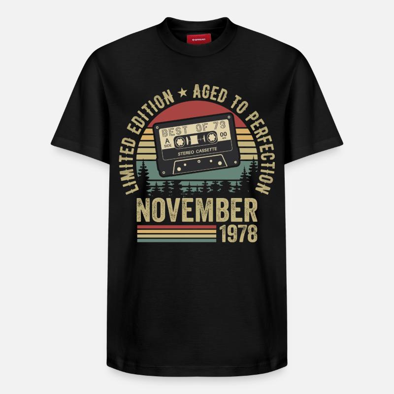 Novembre 1978 - T-shirt unisexe décontracté en coton Supima – de SPREAD - noir