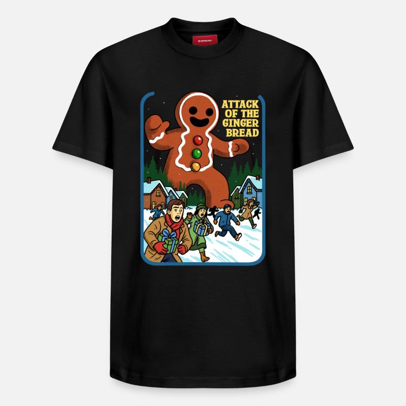 Angriff des Lebkuchens - Relaxed Unisex Supima Cotton T-Shirt – von SPREAD - Schwarz