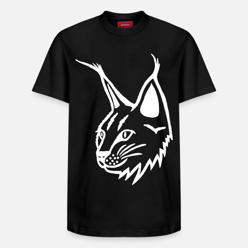 Portrait du lynx blanc - T-shirt unisexe décontracté en coton Supima – de SPREAD - noir