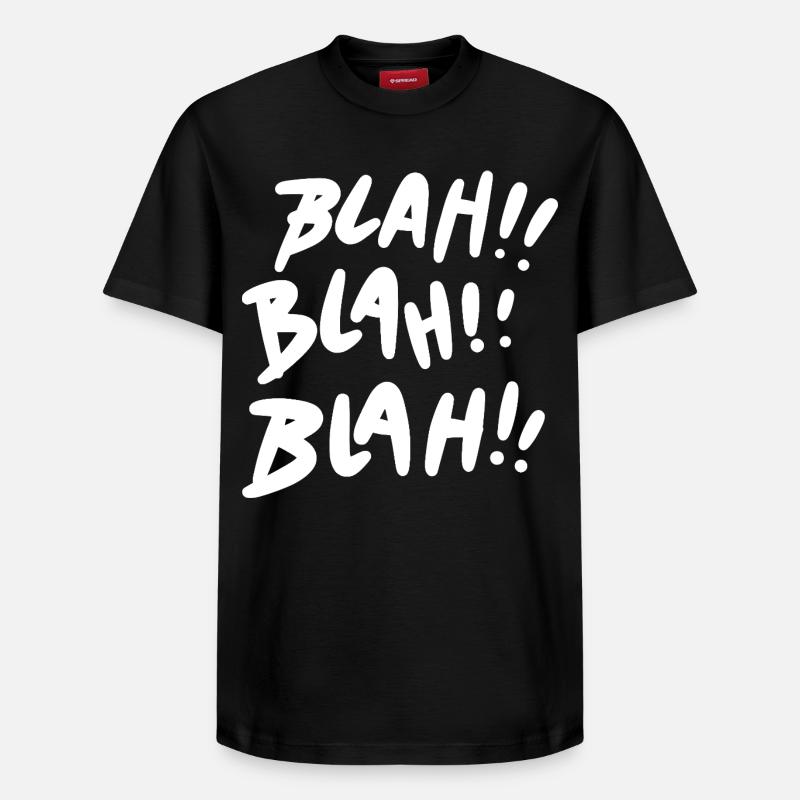 Blah Blah Blah weiß - Relaxed Unisex Supima Cotton T-Shirt – von SPREAD - Schwarz