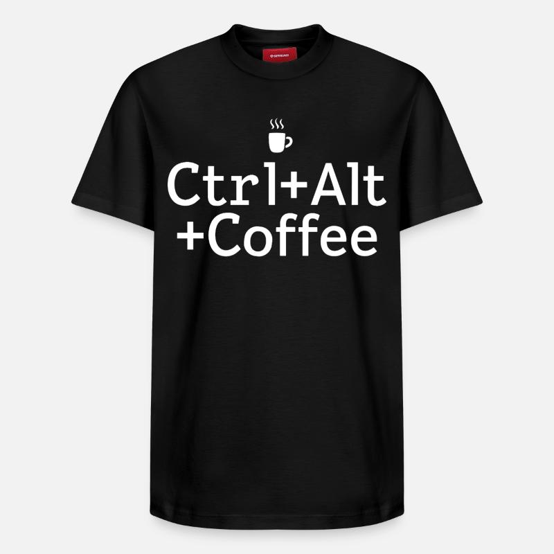 Kaffee-Pause Ctrl-Alt-Coffee - Relaxed Unisex Supima Cotton T-Shirt – by SPREAD - black