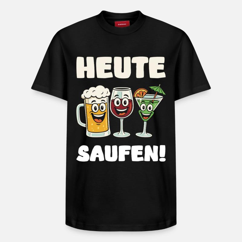 Chemise d’alcool - T-shirt unisexe décontracté en coton Supima – de SPREAD - noir