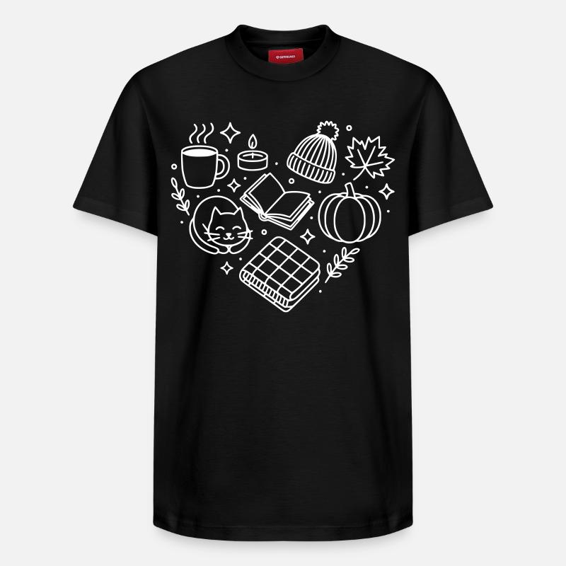 Herbst Herz - Relaxed Unisex Supima Cotton T-Shirt – von SPREAD - Schwarz