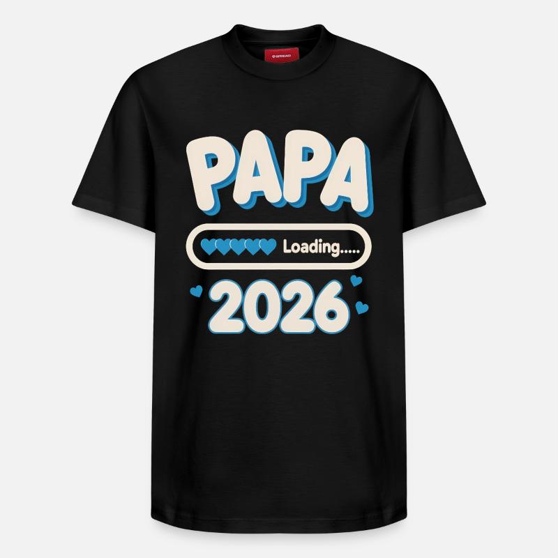 Papa Loading 2026  - Relaxed Unisex Supima Cotton T-Shirt – von SPREAD - Schwarz