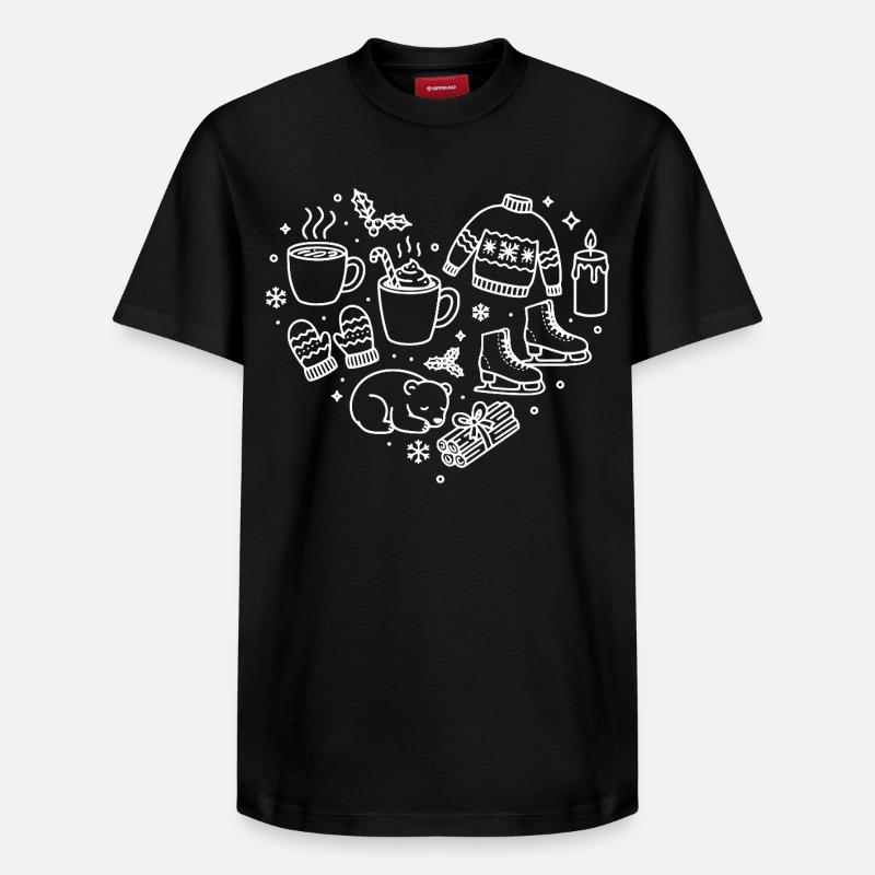 Winter Heart - Relaxed Unisex Supima Cotton T-Shirt – by SPREAD - black