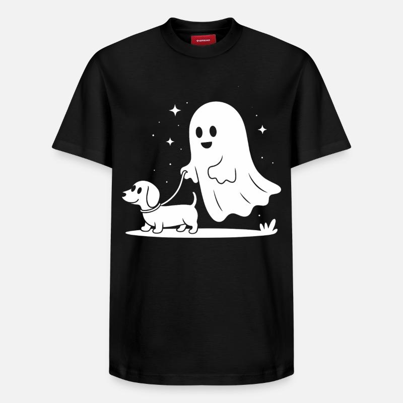 Fantôme chien ami de nuit - T-shirt unisexe décontracté en coton Supima – de SPREAD - noir