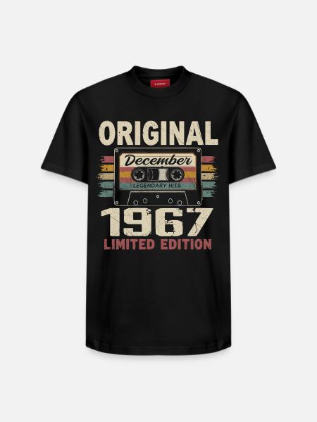 December 1967 Birthday Gift - Relaxed Unisex Supima Cotton T-Shirt – by SPREAD - black