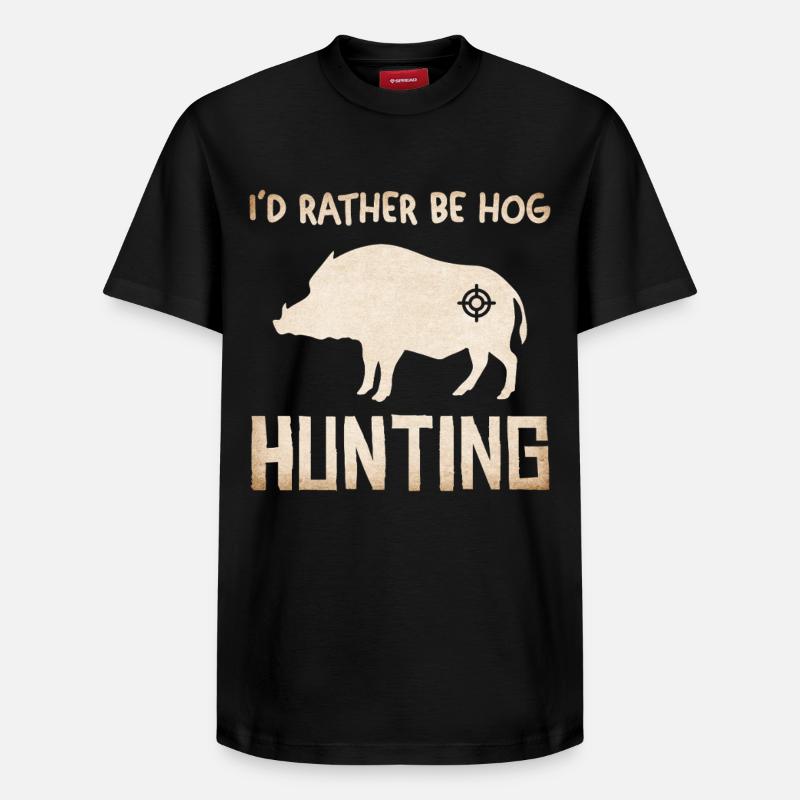 Silhouette de chasse au sanglier - T-shirt unisexe décontracté en coton Supima – de SPREAD - noir
