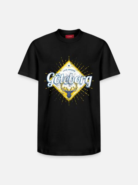 Gøteborg med Deer Sweden Vintage Souvenir - Unisex T-shirt i Supima-bomuld med afslappet pasform – fra SPREAD - sort