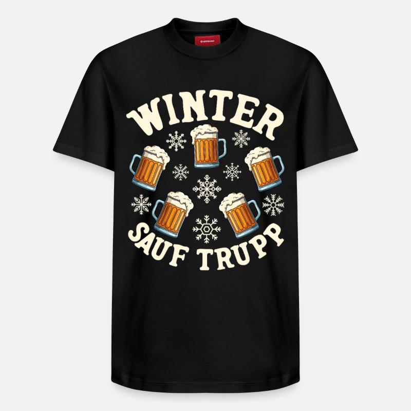 Winter Booze Squad - Relaxed Unisex Supima Cotton T-Shirt – by SPREAD - black