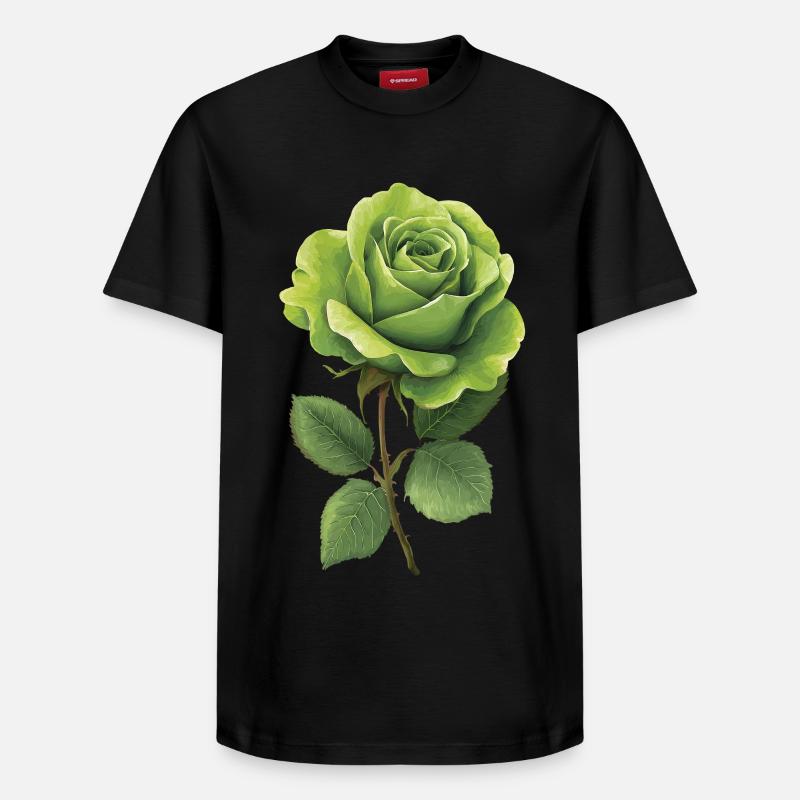 Rose verte - T-shirt unisexe décontracté en coton Supima – de SPREAD - noir
