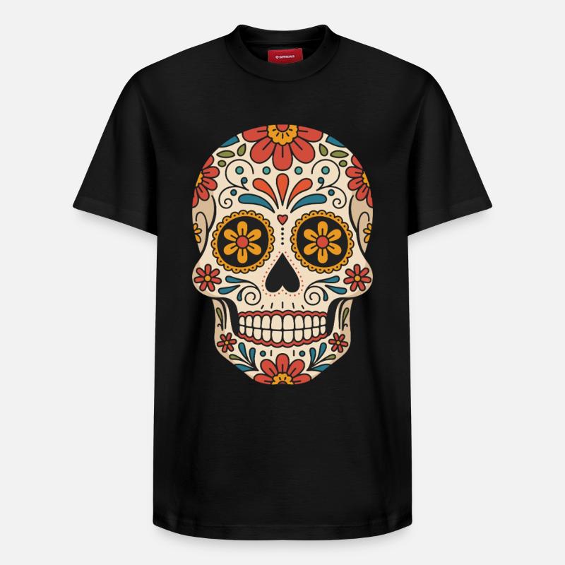 Cinco De Mayo Schädelsymbol Feier - Relaxed Unisex Supima Cotton T-Shirt – von SPREAD - Schwarz