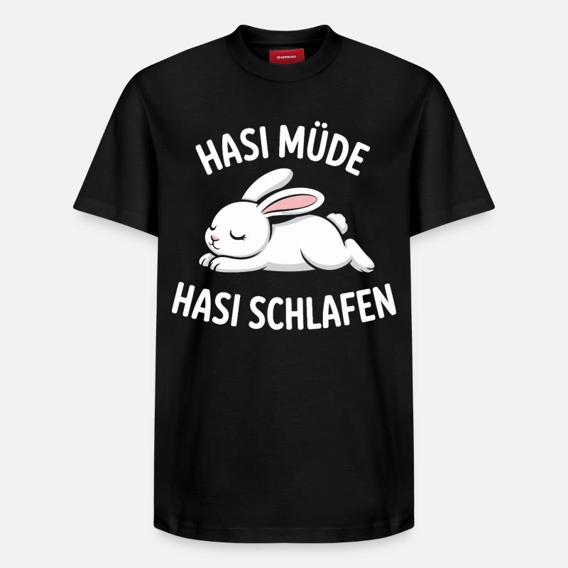 Lapin fatigué Lapin dormant - T-shirt unisexe décontracté en coton Supima – de SPREAD - noir