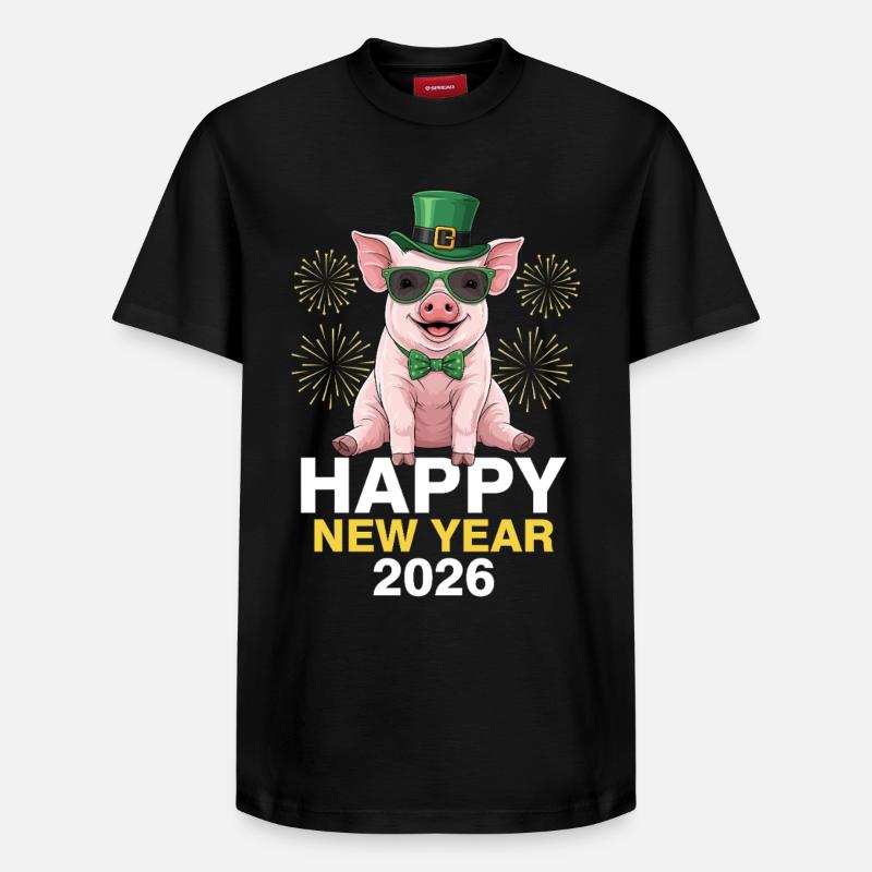 Bonne Année 2026 - T-shirt unisexe décontracté en coton Supima – de SPREAD - noir