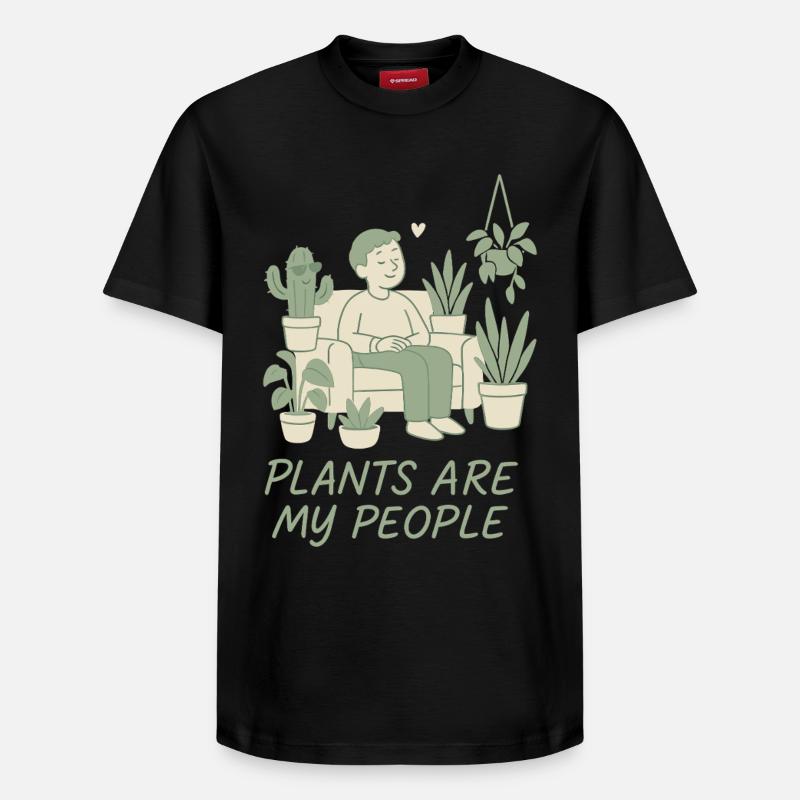 Les plantes sont mes amies - T-shirt unisexe décontracté en coton Supima – de SPREAD - noir