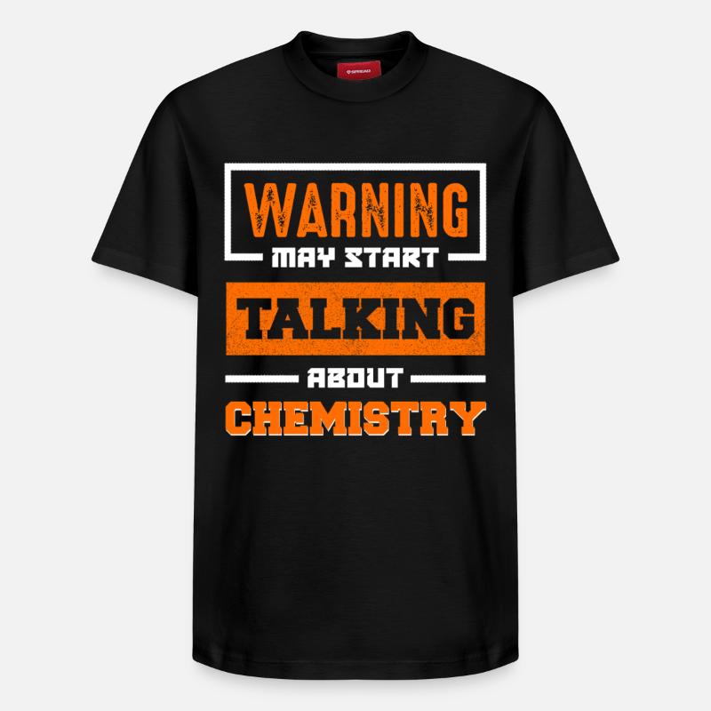 Avertissement : Parlez de chimie - T-shirt unisexe décontracté en coton Supima – de SPREAD - noir