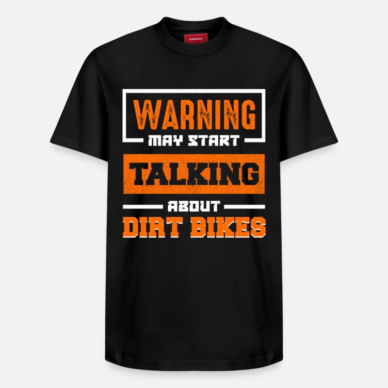 Warnung: Dirt Bikes Gespräch Start - Relaxed Unisex Supima Cotton T-Shirt – von SPREAD - Schwarz