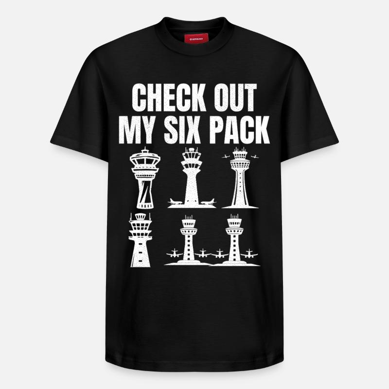 Check out my six pack - Relaxed Unisex Supima Cotton T-Shirt – von SPREAD - Schwarz