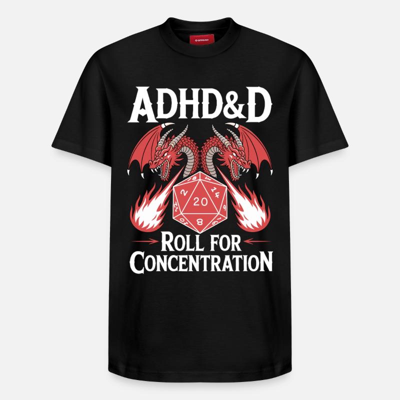 Roll for concentration ADHD - Relaxed Unisex Supima Cotton T-Shirt – by SPREAD - black