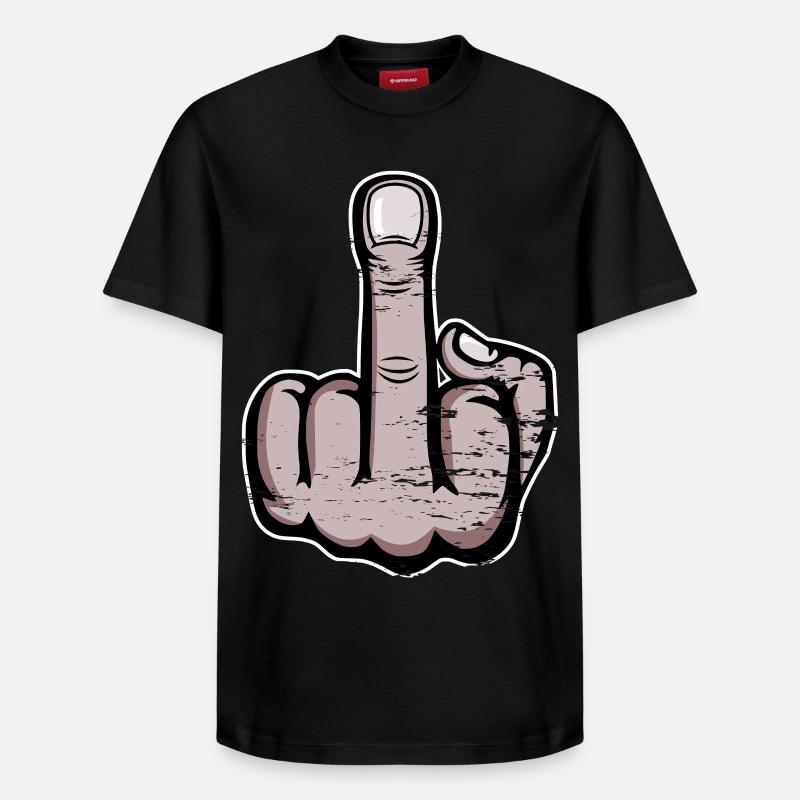 Dessin animé du majeur - T-shirt unisexe décontracté en coton Supima – de SPREAD - noir