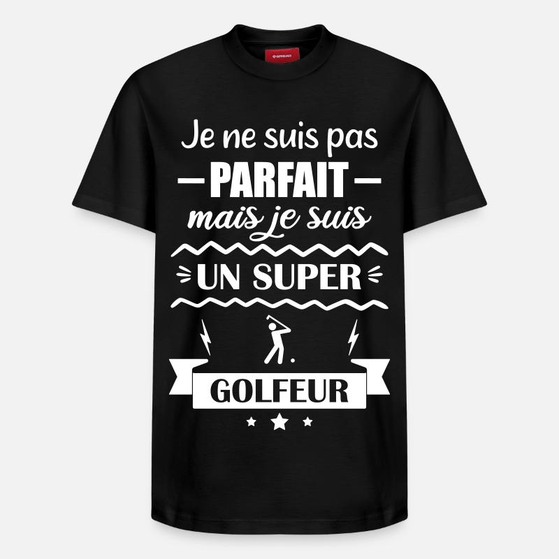Super Golfer Golf - Relaxed Unisex Supima Cotton T-Shirt – von SPREAD - Schwarz